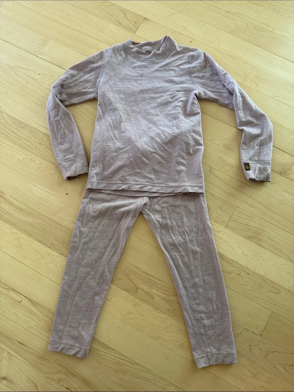 Kids Long Sleeve Pajama Set in Light Lavender